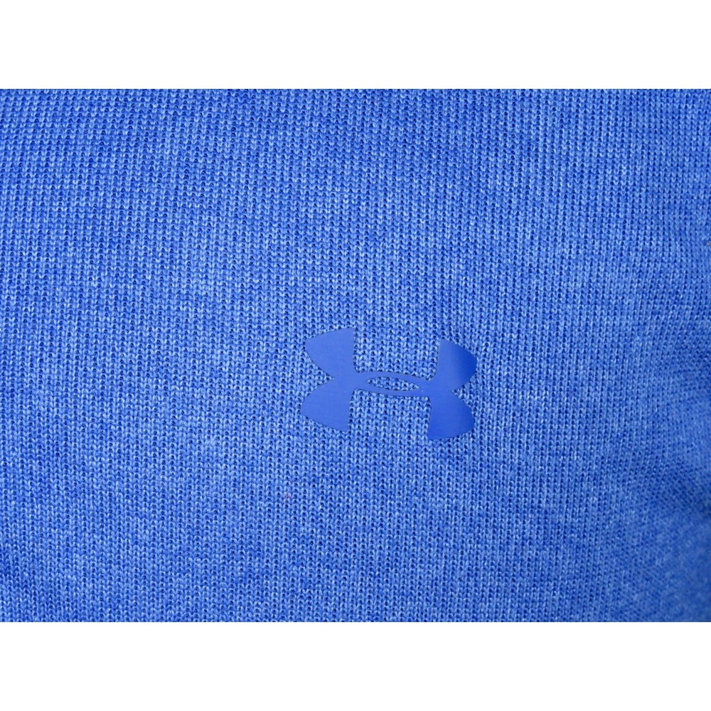 Under Armour Cold Gear GOLF Blue Knit Collared Snap Athletic Jacket Men's Large - Picture 4 of 7